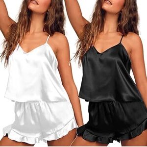 Final sale :Swomog women’s silky soft tank&shorts pajamas set size M